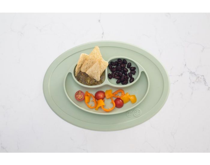 EZPZ Assiette Antid�rapante MINI Mat VERT AMANDE (1)