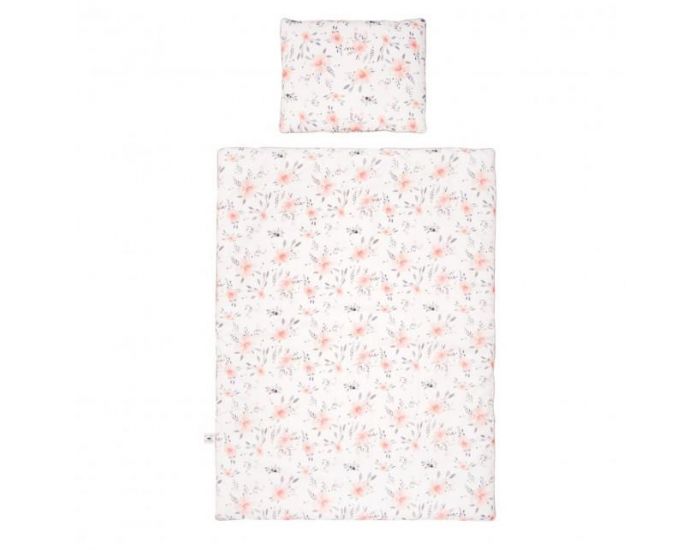 SEVIRA KIDS Couette 135x100 et Oreiller Enfant - Flora Corail (1)
