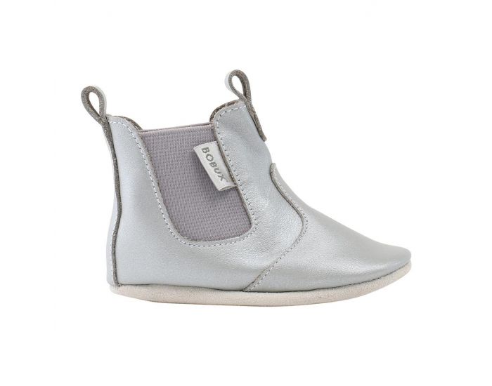 BOBUX Chaussons Bb Soft Soles en cuir - Botte jodphur argent (1)