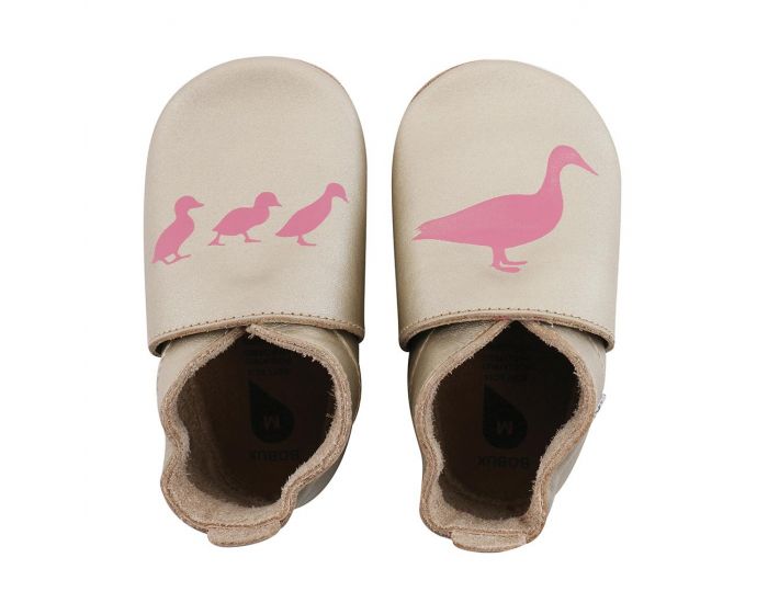 BOBUX Giants Chaussons Bb Soft Soles en cuir - Dor canards imprims (1)