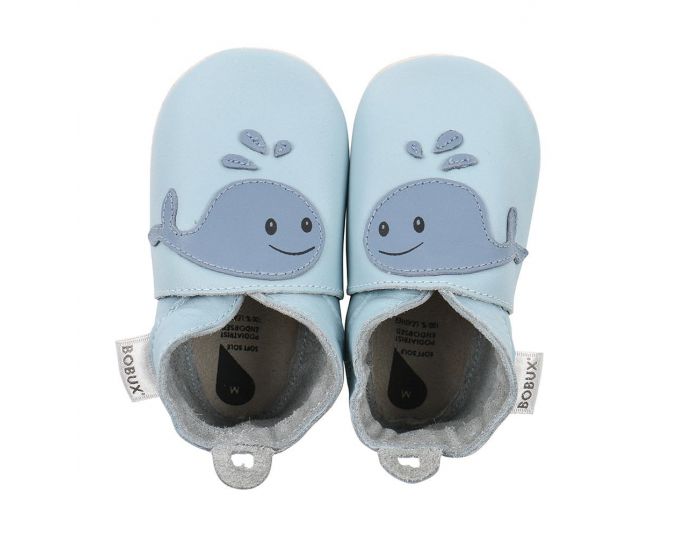 BOBUX Chaussons Bb Soft Soles en cuir - Baleine Bleue (1)