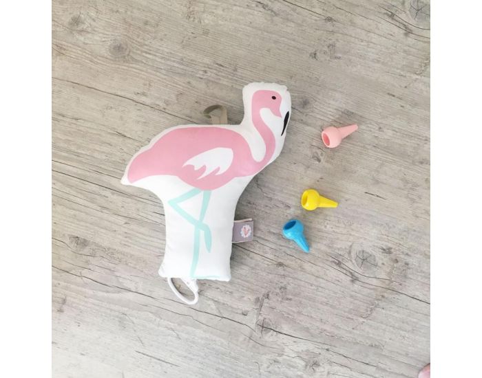 CAROTTE & CIE Coussin musical Flamant Rose - Une chanson douce (1)