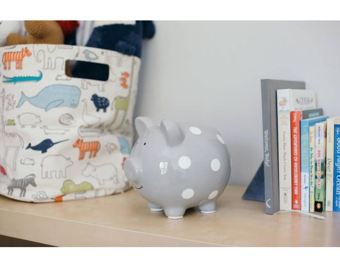 PEARHEAD Tirelire Cochon C�ramic Medium - Gris � pois (3)