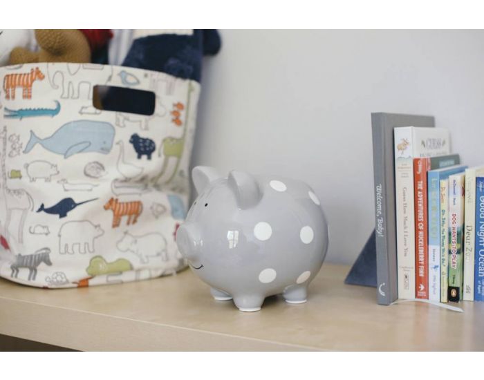 PEARHEAD Tirelire Cochon C�ramic Medium - Gris � pois (8)