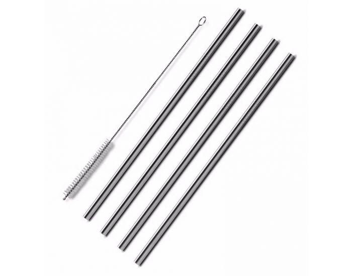ECO-CONSEILS 4 Pailles en Inox avec Brosse (2)