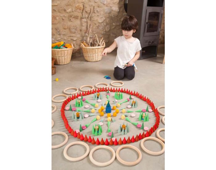 GRAPAT Jouets libres Mandala minis c�nes en bois - D�s 36 mois (4)