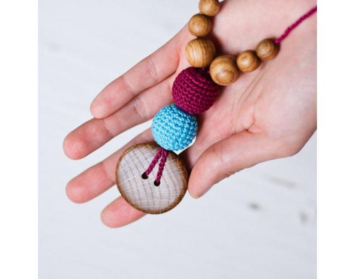 KANGAROO CARE Collier d'allaitement et de portage Cherry & Bright blue Chne - BN013 (7)