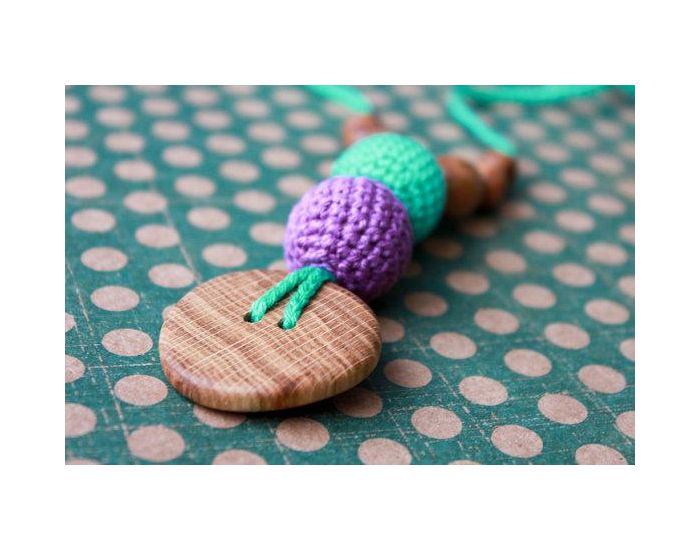 KANGAROO CARE Collier d'allaitement et de portage Purple & Mint Chne - BN036 (2)