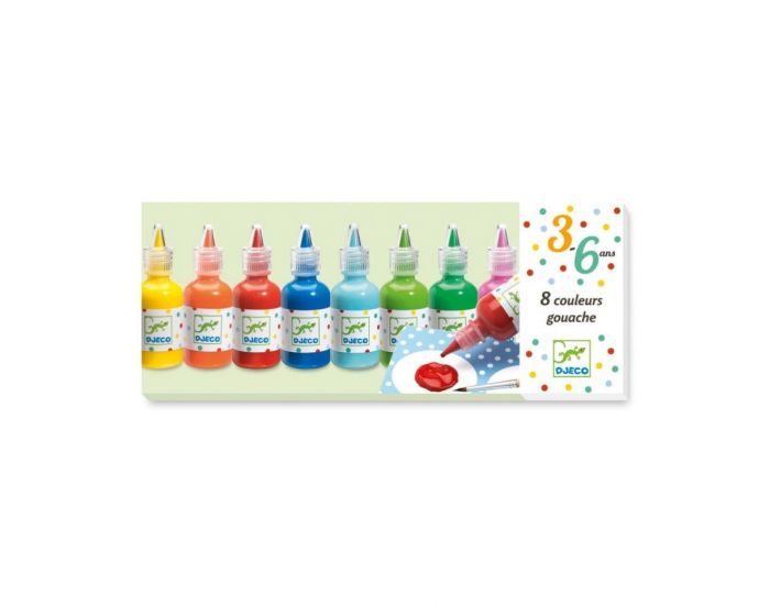 DJECO 8 bouteilles gouaches - D�s 3 ans (1)