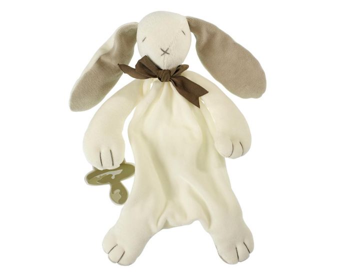 MAUD'N LIL Doudou Lapin Plat en Coton Bio - D�s la naissance - Marron Glac� (6)