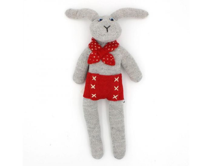 OEUF NYC Grand Lapin Gris & Rouge en Alpaga �quitable (8)