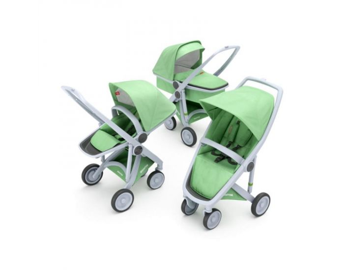 GREENTOM Greentom - Poussette cologique Upp 3 en 1 - Vert menthe / gris (15)