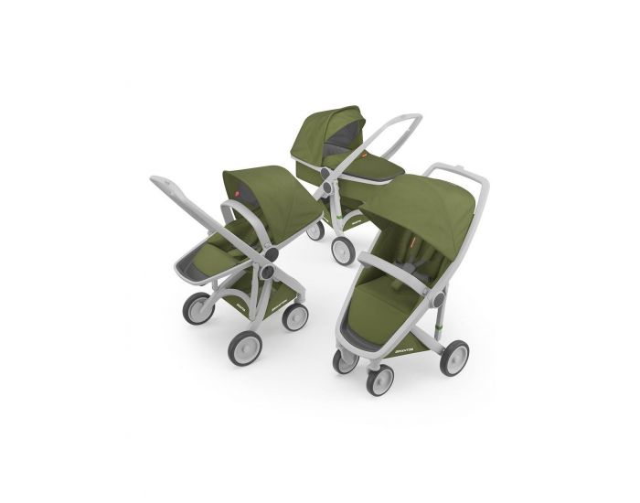 GREENTOM Greentom - Poussette cologique Upp 3 en 1 - Vert menthe / gris (10)