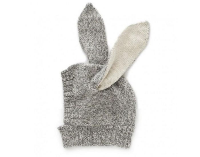 OEUF NYC Bonnet bébé lapin gris en laine d'alpaga Gris (1)