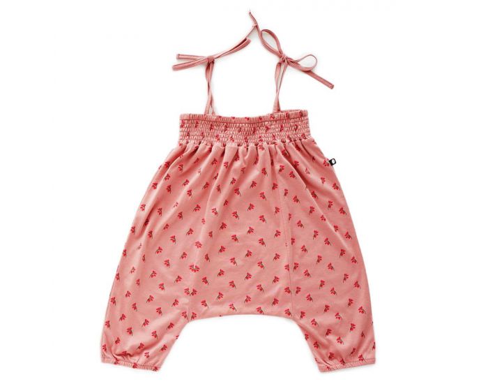 OEUF NYC Combinaison Bb  Bretelles et Smocks en Coton Pima Bio - Rose (2)