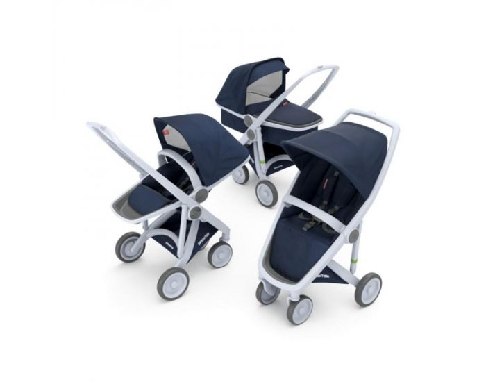 GREENTOM Greentom - Poussette cologique Upp 3 en 1 - Bleu marine / gris (20)