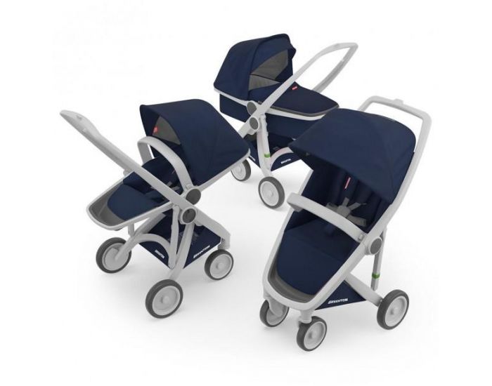 GREENTOM Greentom - Poussette cologique Upp 3 en 1 - Bleu marine / gris (5)