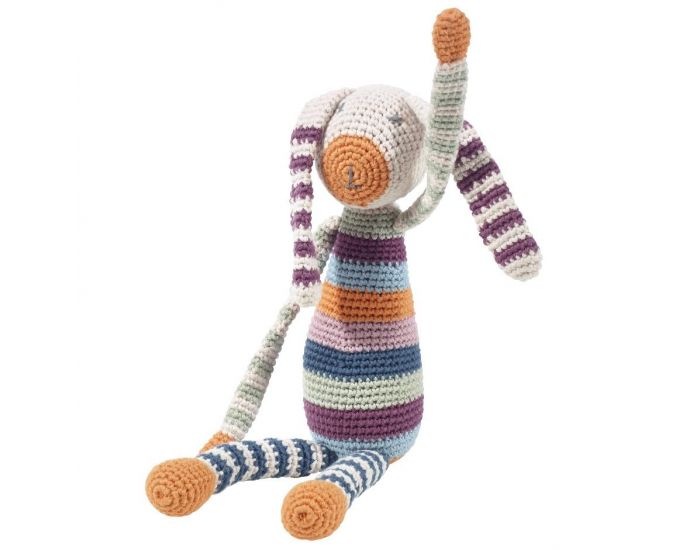 PEBBLE Grand Hochet Lapin Multicolore en Coton Bio (4)