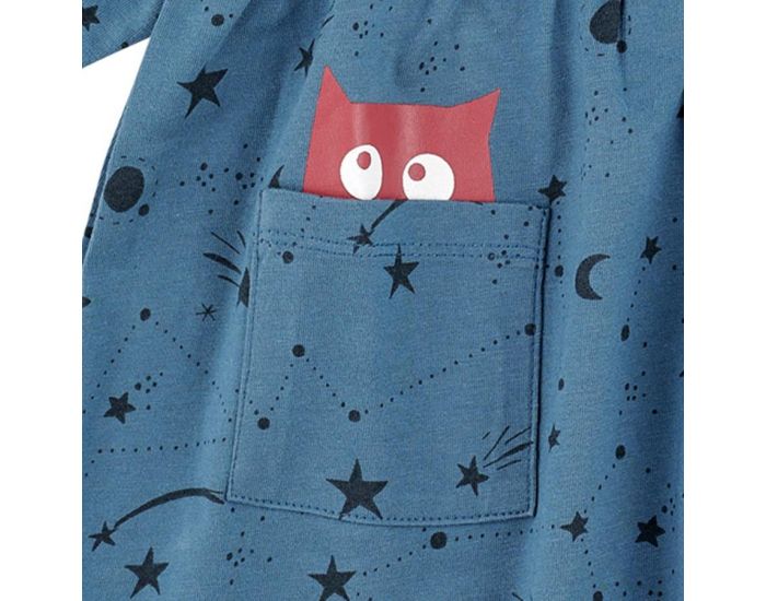 LA QUEUE DU CHAT Robe Bb en Jersey Bio Bleu (1)