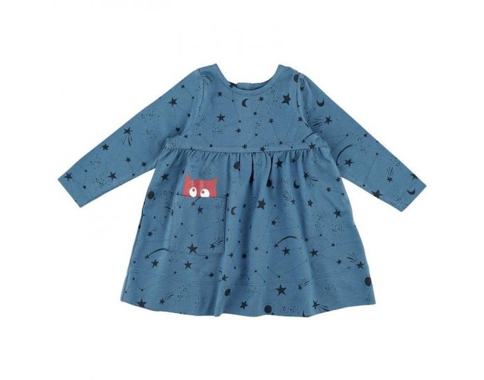 LA QUEUE DU CHAT Robe Bb en Jersey Bio Bleu (2)
