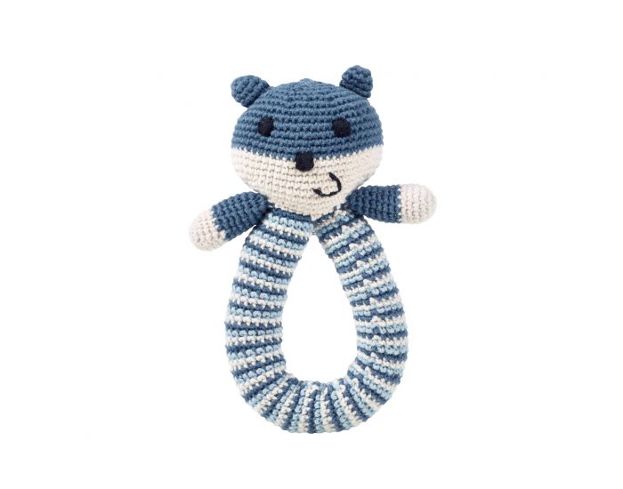 PEBBLE Hochet Ourson en Coton Bio quitable - Bleu -  Ds la naissance (3)