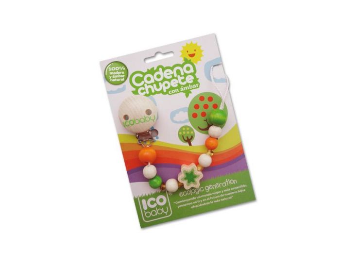 ICOBABY Icobaby - Attache sucette en bois et ambre (1)