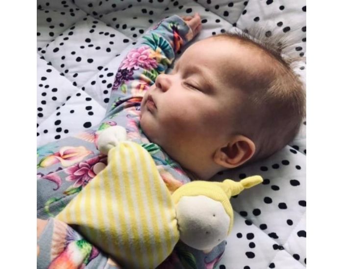 BEST YEARS Doudou Lutin en Coton Bio - Jaune & Blanc - D�s la Naissance (2)
