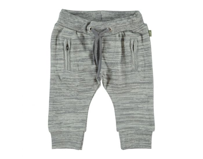 KIDSCASE Pantalon bb  poches en coton bio - gris (2)