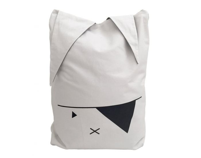FABELAB Grand sac de rangement en coton bio Lapin Pirate - Blanc (8)