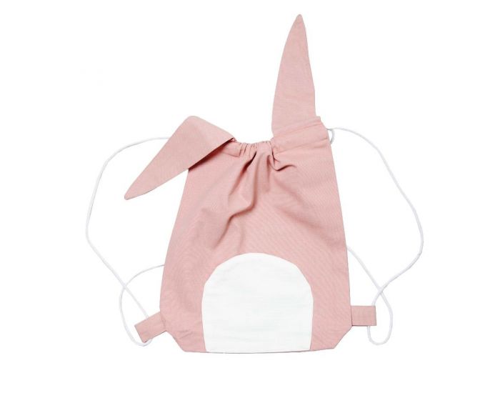 FABELAB Sac  dos en coton bio Lapin - Rose (4)