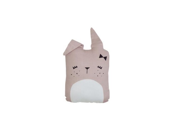 FABELAB Coussin lapin en coton bio - Gris/Rose (12)