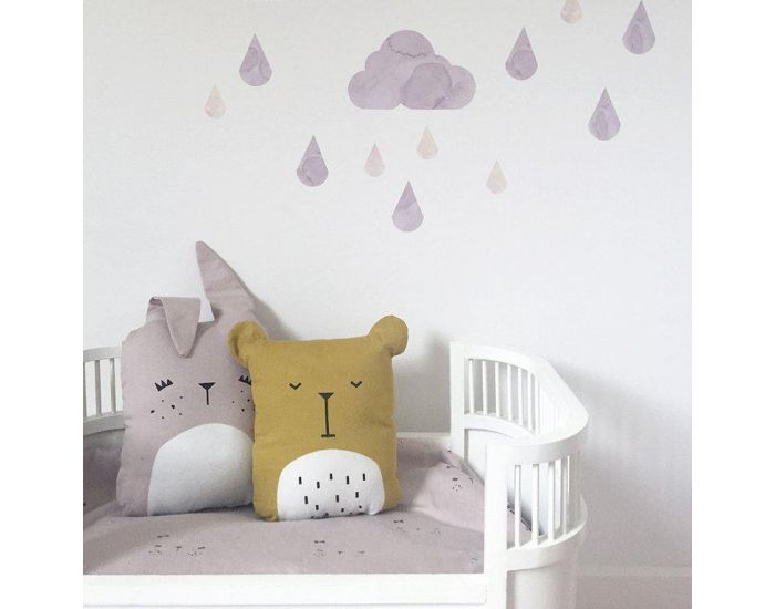 FABELAB Coussin lapin en coton bio - Gris/Rose (4)