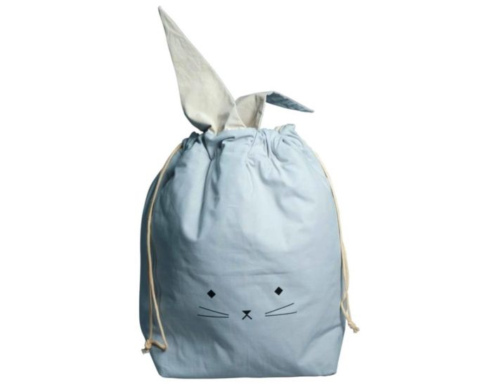 FABELAB Grand sac de rangement en coton bio Chat - Gris (11)
