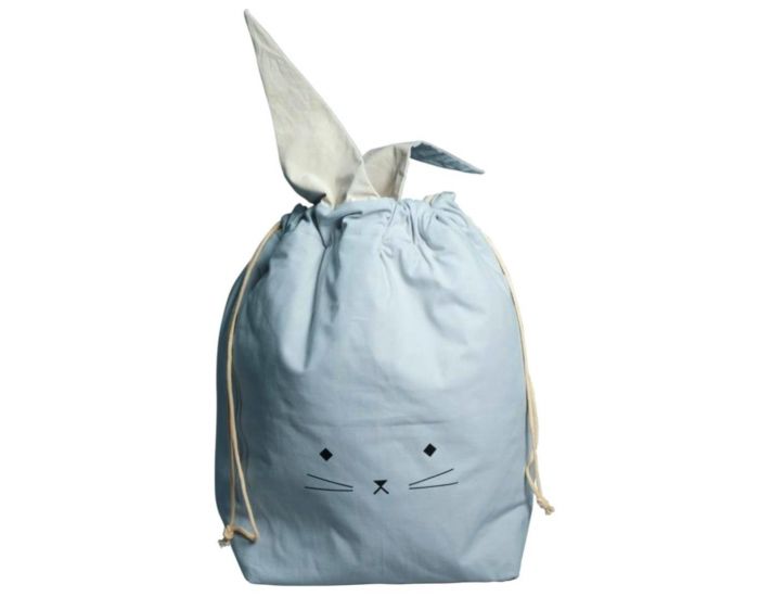 FABELAB Grand sac de rangement en coton bio Chat - Gris (17)