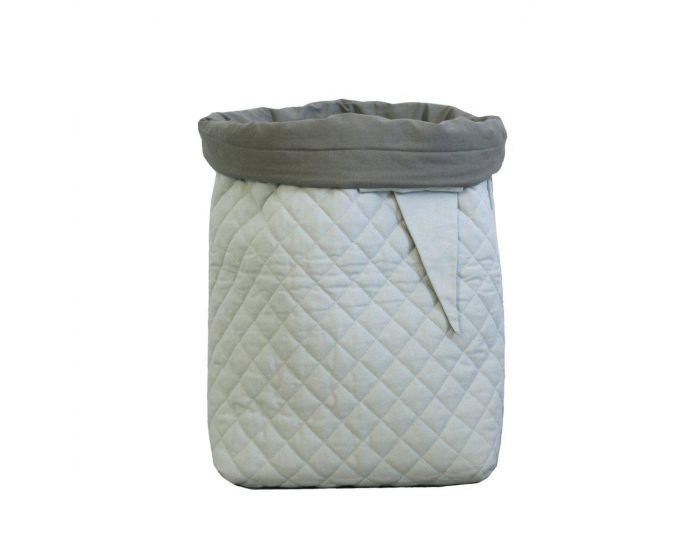 FABELAB Grand sac de rangement en coton bio Chat - Gris (3)