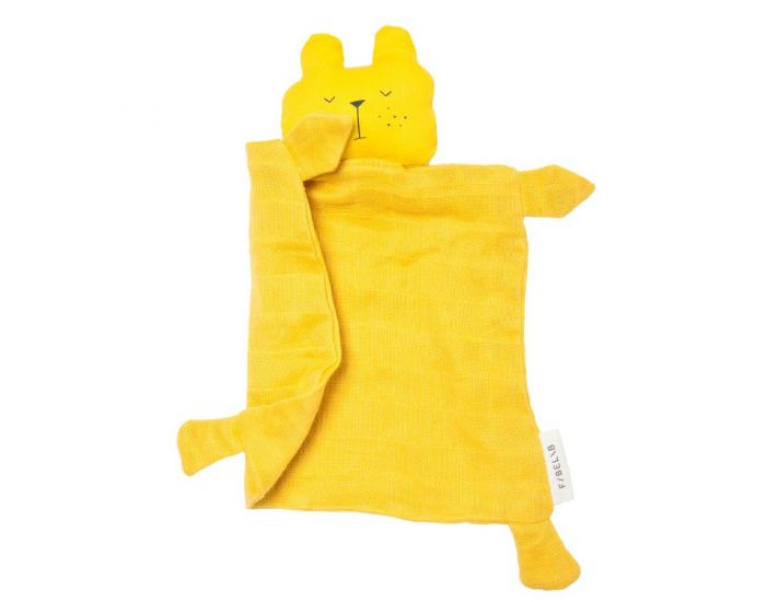 FABELAB Doudou Ours en Mousseline de Coton Bio - D�s la Naissance - Jaune (4)