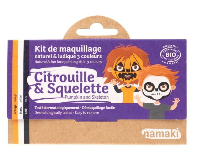 NAMAKI Kit de Maquillage 3 Couleurs - Citrouille et Squelette (4)