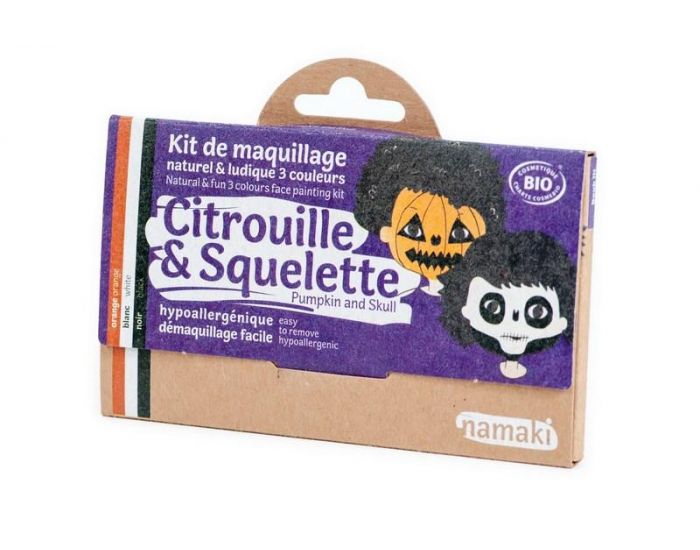 NAMAKI Kit de Maquillage 3 Couleurs - Citrouille et Squelette (7)