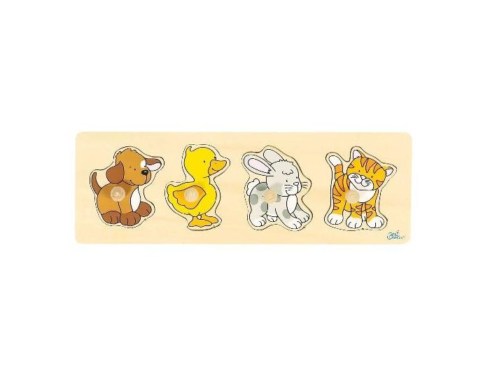 GOKI Puzzle à boutons Bébés animaux 4 éléments - Dès 12 mois (1)