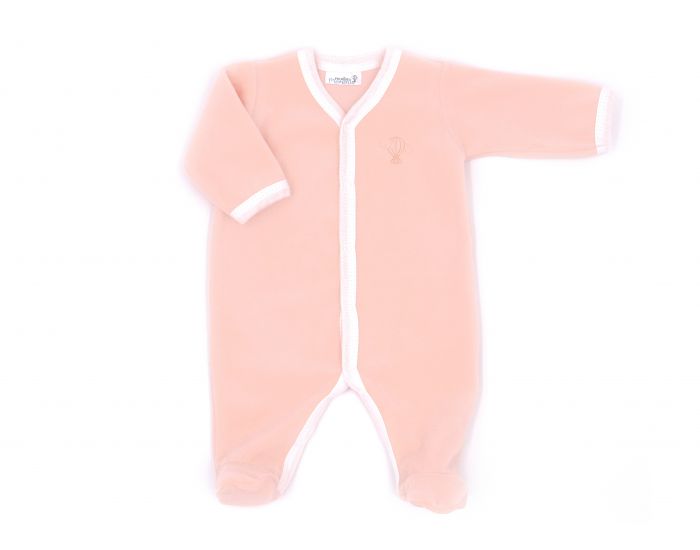PREMIERS MOMENTS Pyjama (Dors Bien) velours - 100% Coton bio - Pche (1)