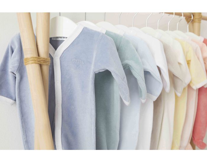 PREMIERS MOMENTS Pyjama (Dors Bien) velours - 100% Coton bio - Oc�an (2)