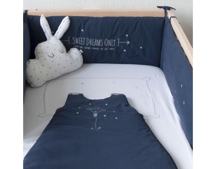 LITTLE CREVETTE Tour de Lit Bleu Marine Sweet Dreams (1)
