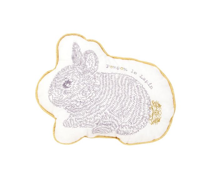 LITTLE CREVETTE Coussin Pompom Le Lapin (4)