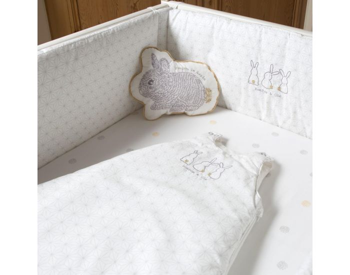 LITTLE CREVETTE Tour de lit �cru Pompom (2)