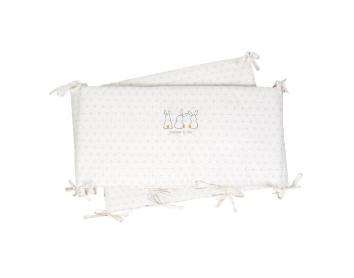 LITTLE CREVETTE Tour de lit �cru Pompom (1)