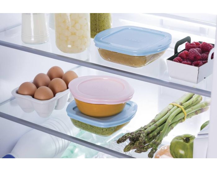 PIREX Plat rond avec couvercle rose 15 cm (2)