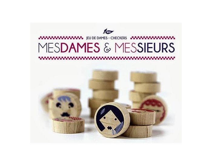 LES JOUETS LIBRES Jeu de Dames Ecologique en Bois - Mesdames & Messieurs  - Ds 4 ans (24)