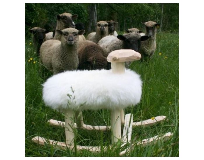 SUEDE IMPORT Mouton à Bascule Emil en Bois et Laine d'Agneau - Dès 12 mois (4)