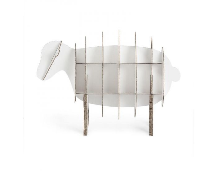 PRAIRYMOOD Commode Mouton en Carton Recycl 50x76x56 cm - Blanc (1)
