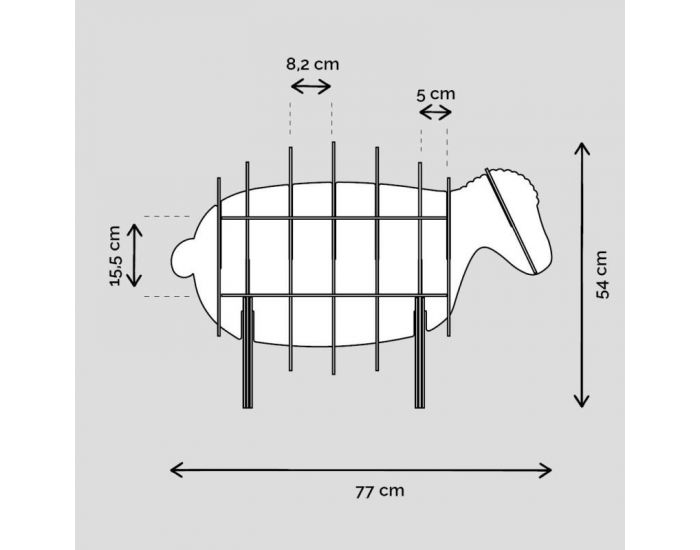 PRAIRYMOOD Commode Mouton en Carton Recycl 50x76x56 cm - Blanc (6)
